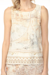 Charlie B - Atlas Printed Sleeveless Linen Blend Top