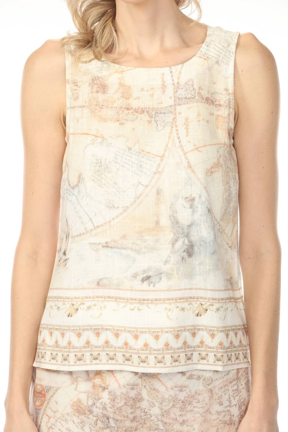 Charlie B - Atlas Printed Sleeveless Linen Blend Top