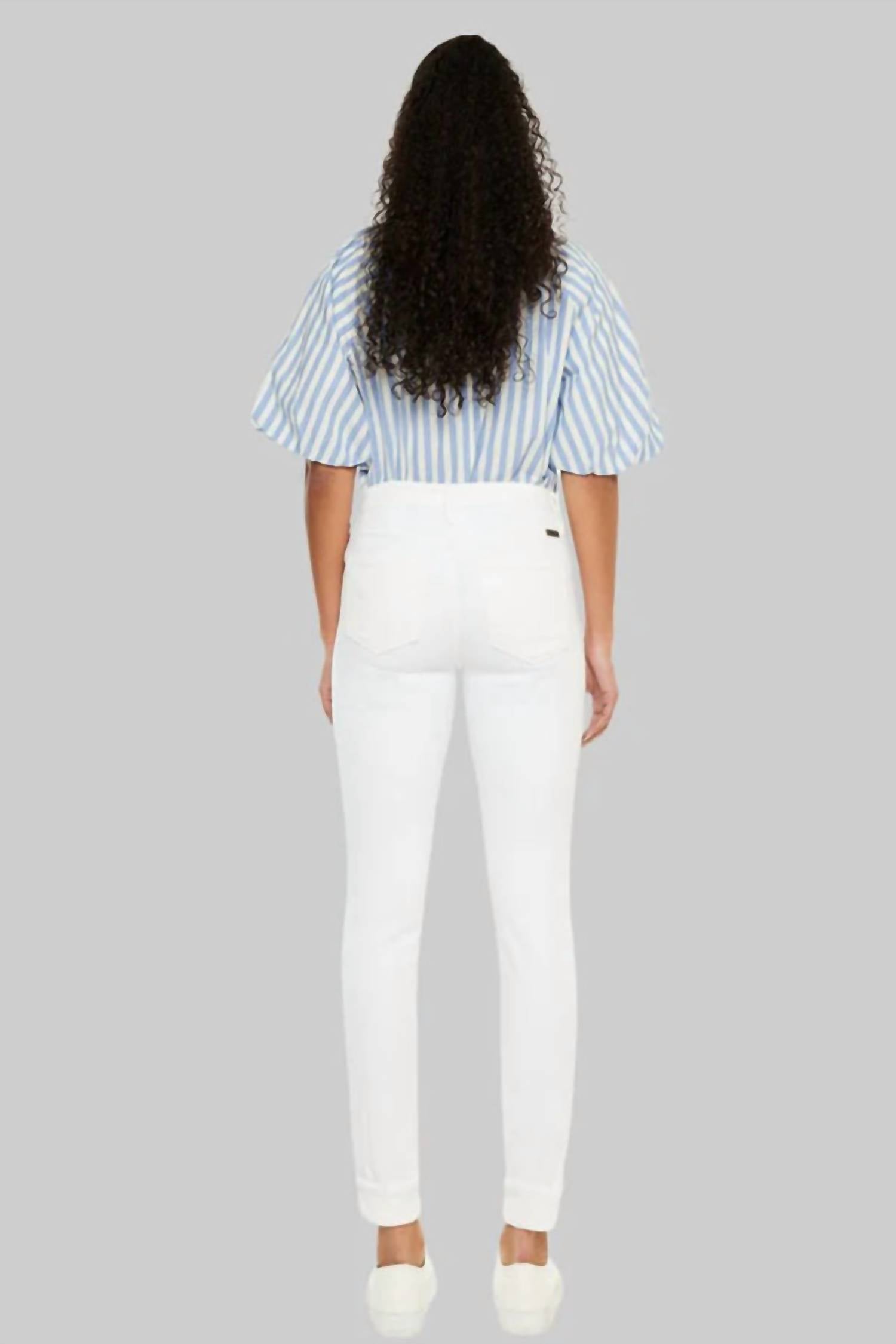 Kancan - Mid Rise Cuffed Ankle Skinny Jeans