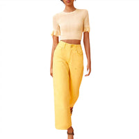 Ulla Johnson Women's The Olympia Jean in dandelion wash - women's pants - alternate view