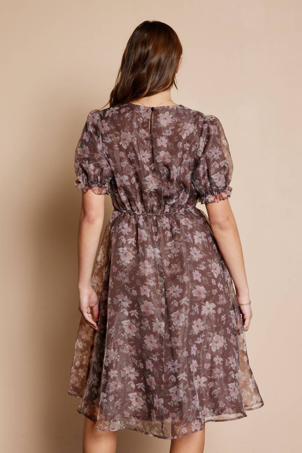 Tea N Rose - Printed Organza Dress