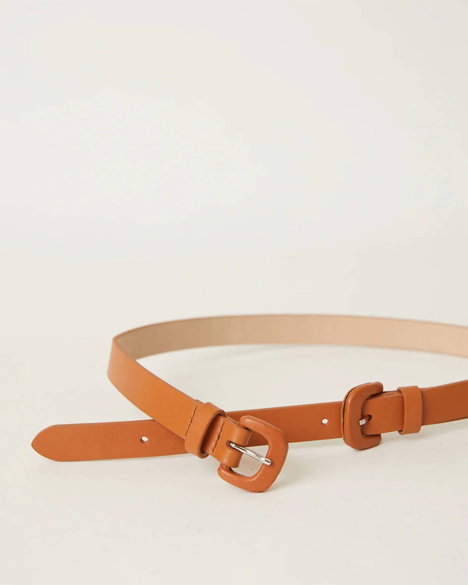 B-LOW THE BELT Women's Ollie Double Belt in coffee - women's accessory - detail view