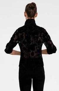 GRETCHEN SCOTT Ruffle Rumble Blouse in floral burnout - women's blouse - alternate view