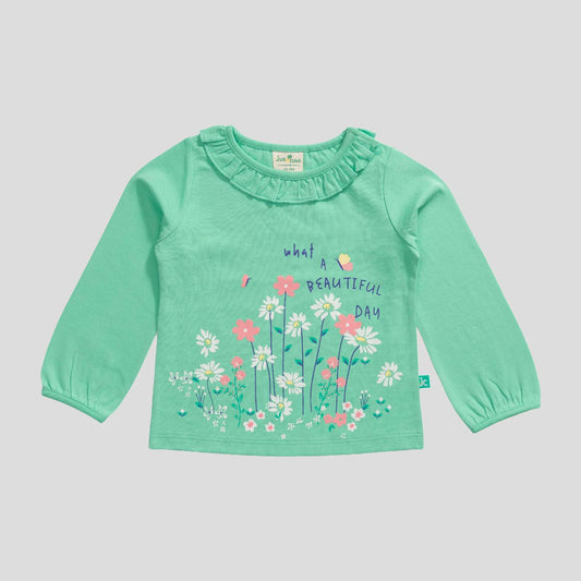 Jus Cubs - Toddler's Ruffle Full Sleeve Garden T-Shirt