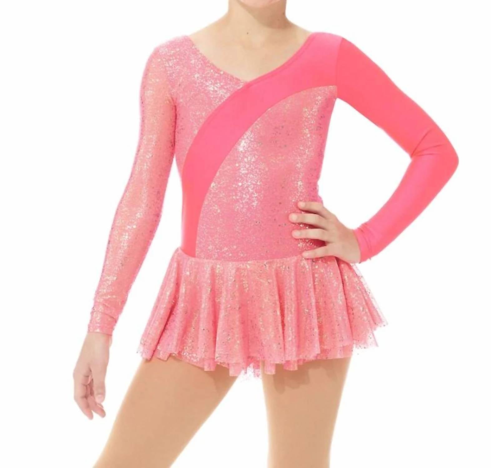 Mondor - Shimmer Asymmetrical Long Sleeve Skate Dress