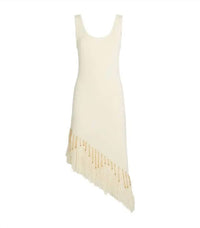 Rabanne - Linen Asymmetric Fringe Dress