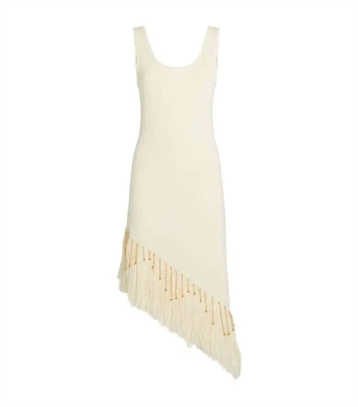 Rabanne - Linen Asymmetric Fringe Dress