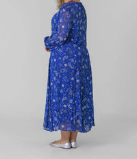 Never Fully Dressed - Blue Running Paisley Bibi Maxi Dress - Plus