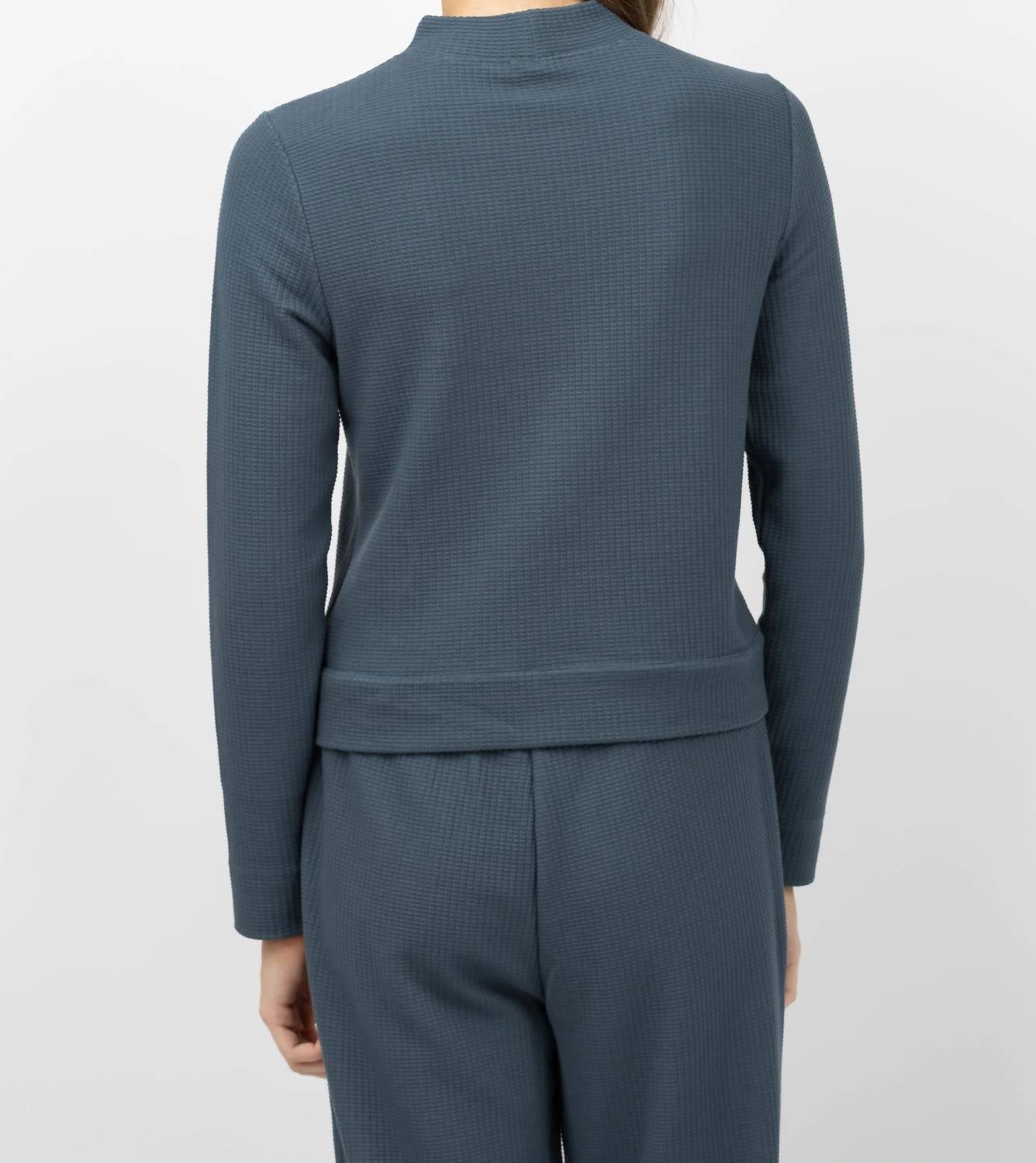 Lilla P - Tie Waist Mock Neck Top