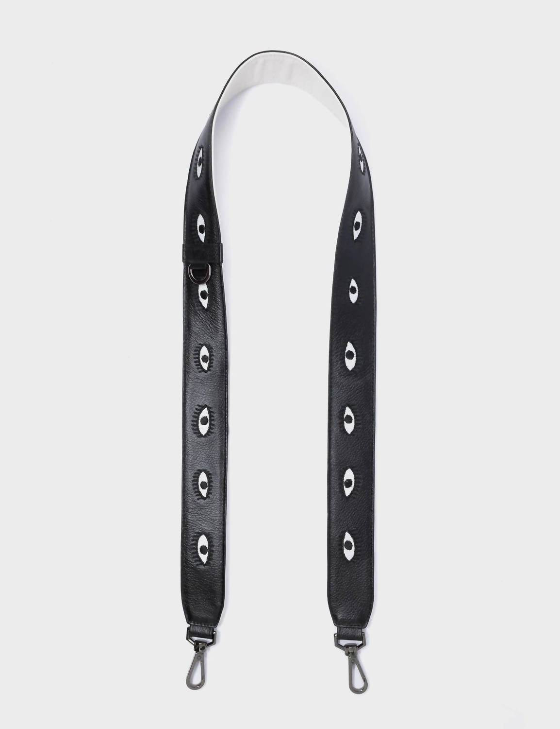Min & Mon - Embroidered Eyes Leather Shoulder Strap