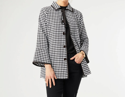 Coco + Carmen - Houndstooth Button-up Coat