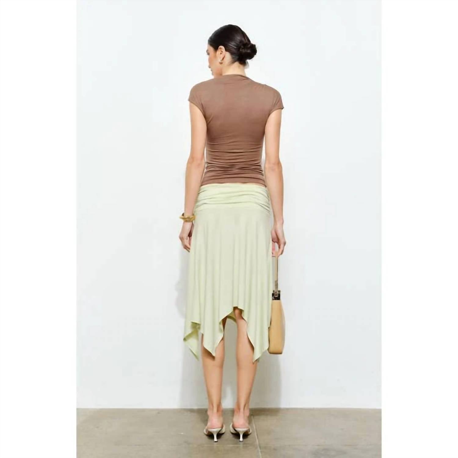 Loucia - Petra Short Sleeve Asymmetrical Draped Top