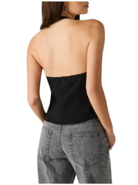 STEVE MADDEN Juvia Bow Halter Top in black rhinestone - women's tank top - view 4