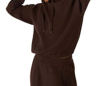 STEVE MADDEN Kinny Hooded Sweater Top in dark espresso - women's top - alternate view
