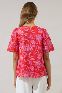 Sugarlips - Aria Floral V Neck Top