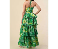 The Sang - Under the Palms Ruffle Halter Neck Dress
