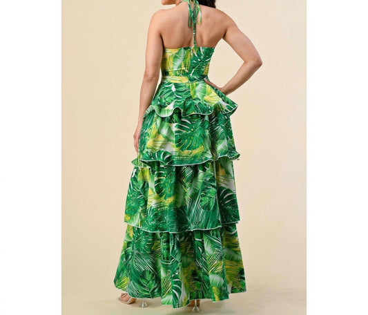 The Sang - Under the Palms Ruffle Halter Neck Dress