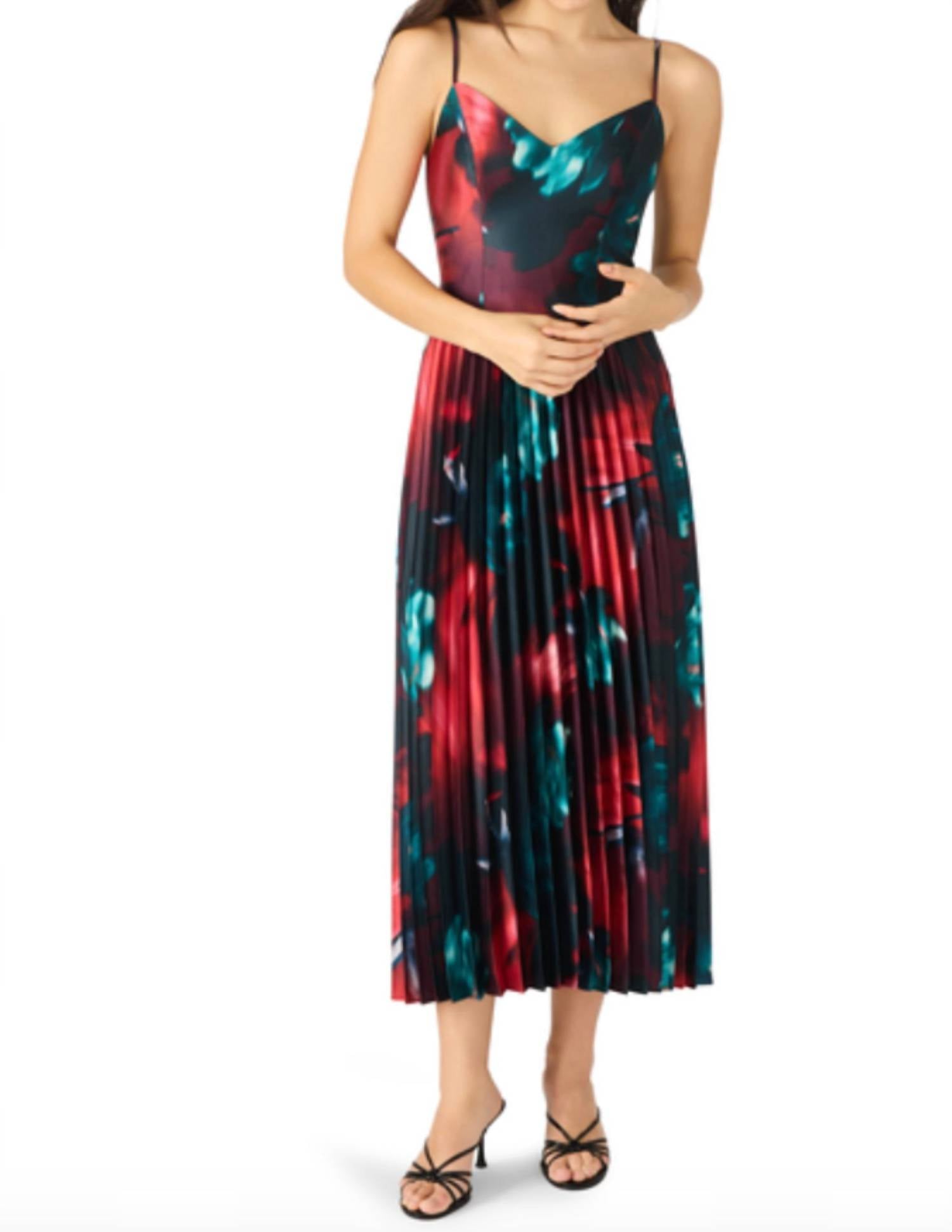 STEVE MADDEN Violette Pleated Midi Dress in rose dawn - women's dress