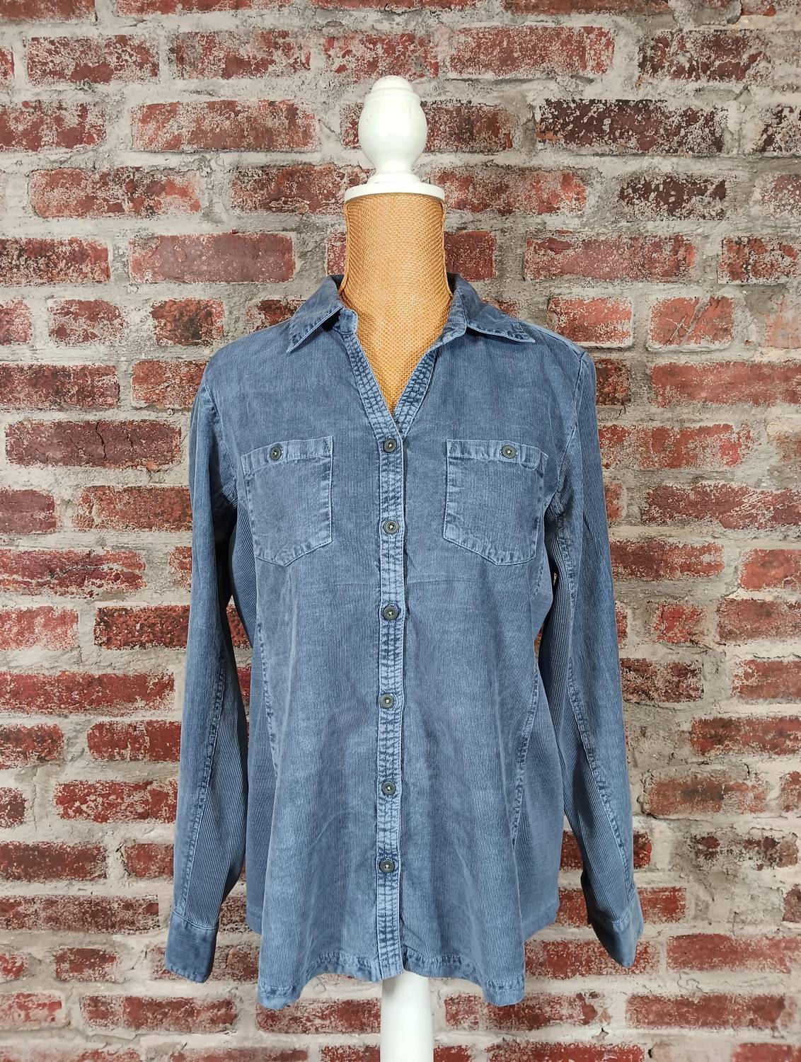 Keren Hart Women's Button Up Shirt in indigo - women's shirt