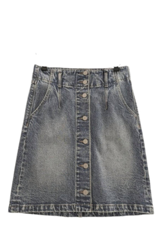 Habitual Girl - Women's Denim Button Down Mini Skirt