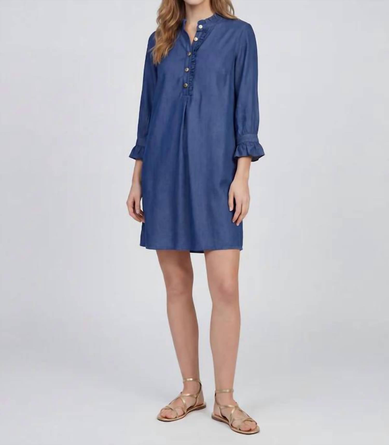 Vilagallo - Ruffled Denim Dress
