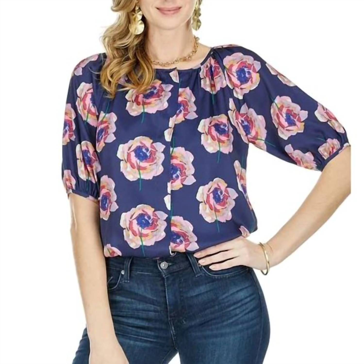 Jade - Short Sleeve Peasant Blouse