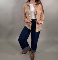Easel - Button Down Velvet Shirt