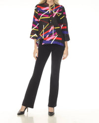 Joseph Ribkoff Abstract Textured Trapeze Jacket in black multi 1 - women's jacket - view 6
