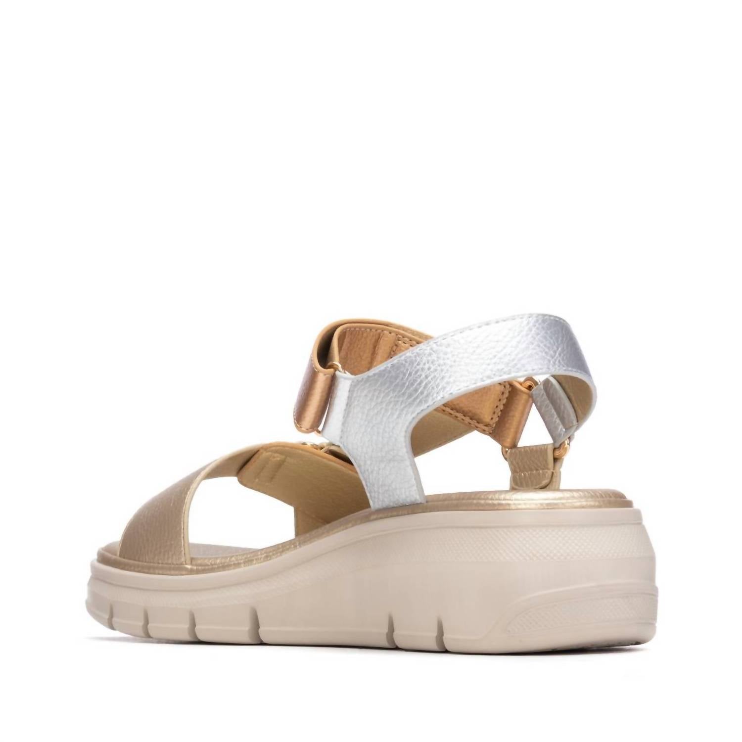 Xti Women's Faux Leather Open Toe Sandals in gold - women's sandal - alternate view