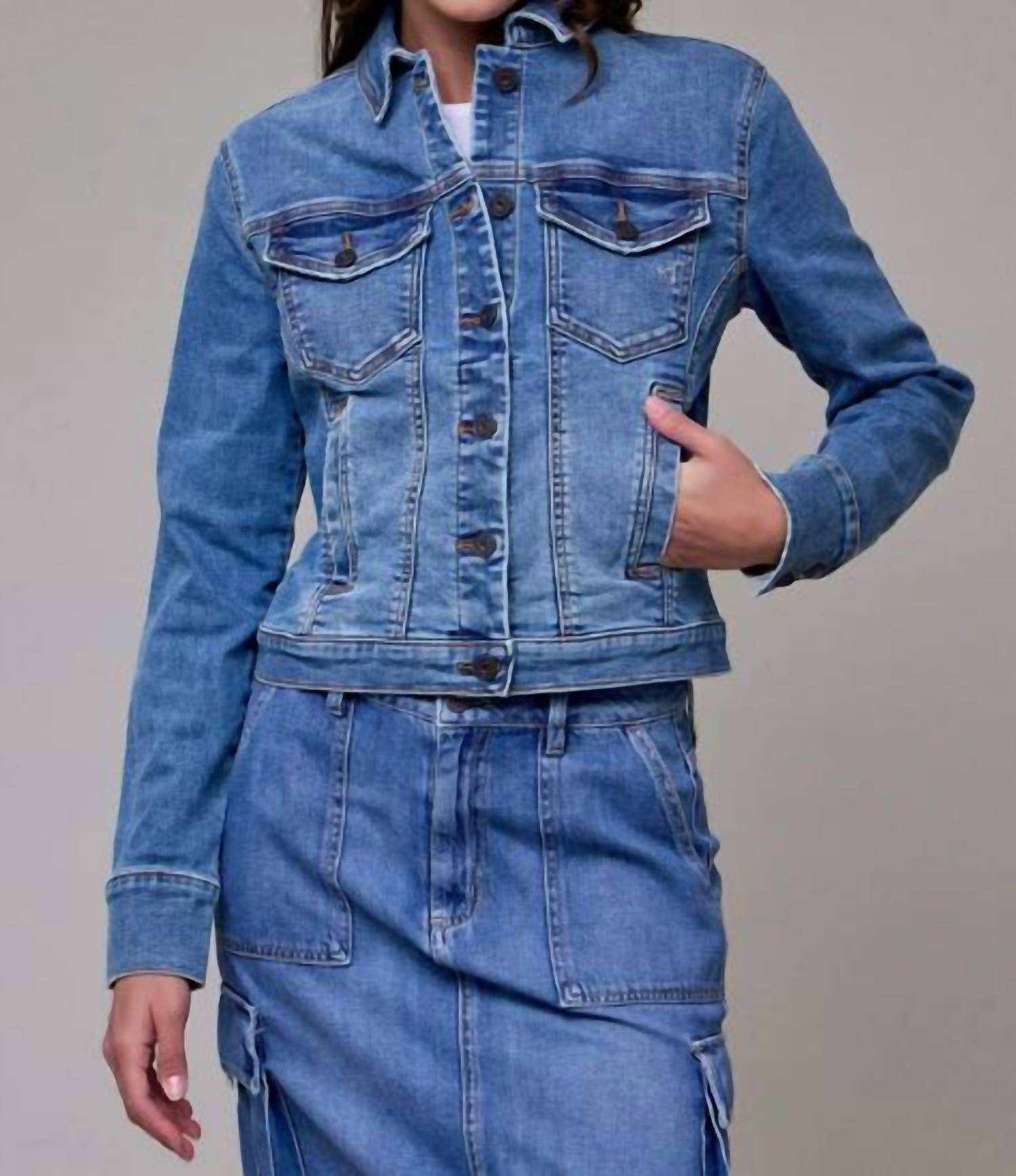 Hidden - Fitted Trucker Jacket