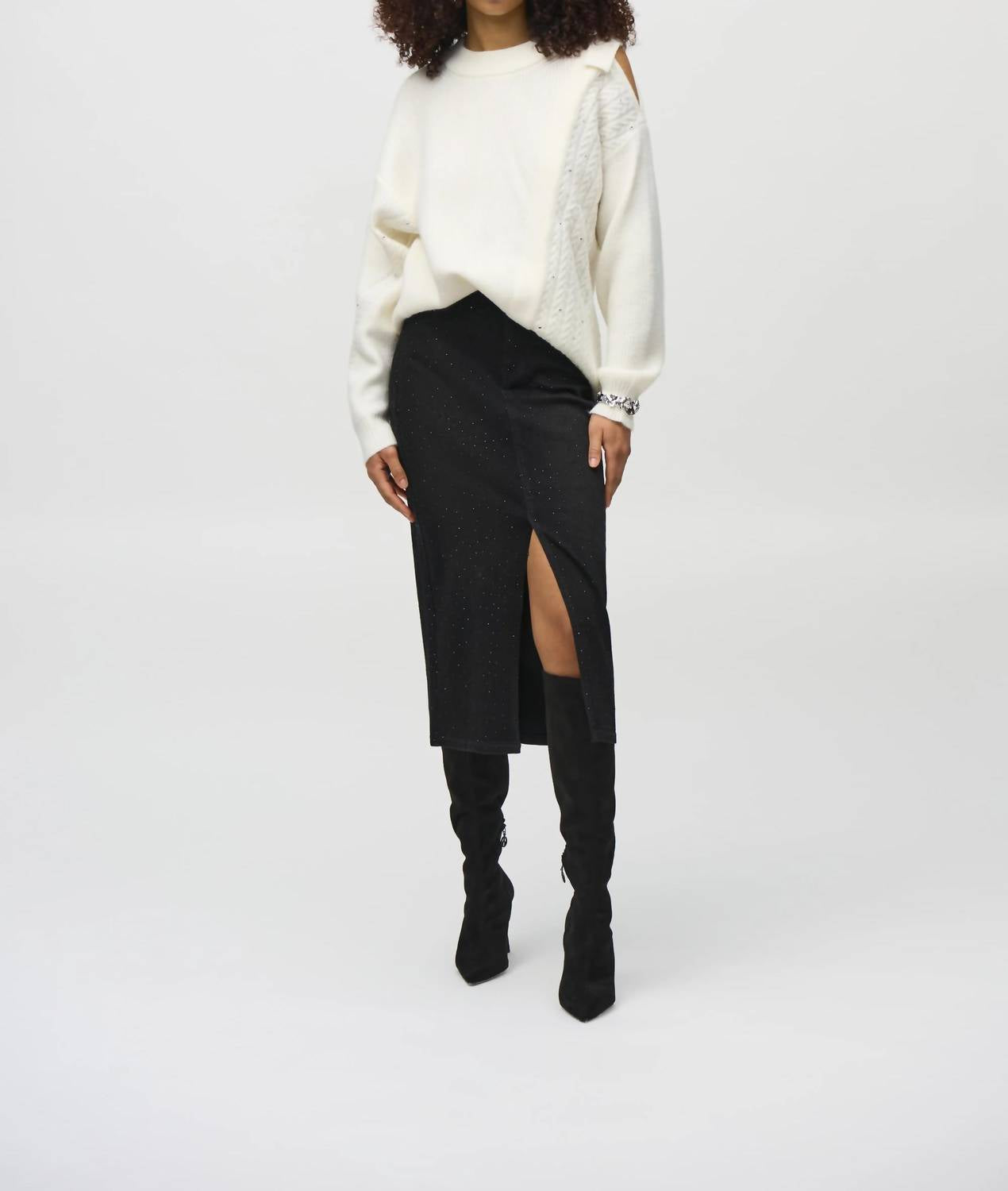 Joseph Ribkoff - Cybele Classic Denim Pencil Midi Skirt