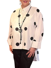 Diva Usa - Collared Button-through Blouse With High-low Hem