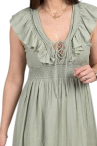 Hem & Thread - Ruffled Shoulder Strap Midi Dress