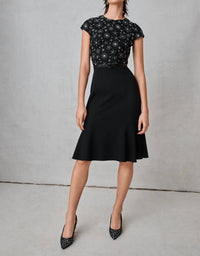 Kevan Hall - Appliqué Floral Mini Dress
