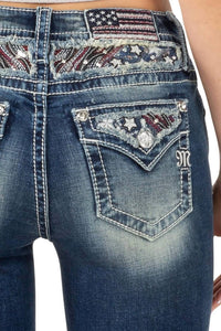 Miss Me - Mid Rise Embellished Boot Cut Jeans