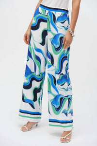 Joseph Ribkoff Swirl Wide Print Pant in vanilla multi - women's pants