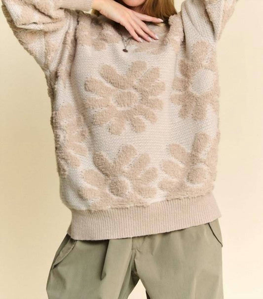Davi & Dani - Flower Texture Sweater