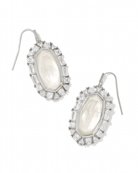 Kendra Scott - Elle Rhodium Crystal Frame Drop Earrings