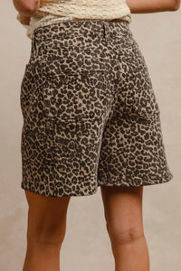 BiBi Wild Side Front Pockets Dad Shorts in leopard - women's shorts - alternate view