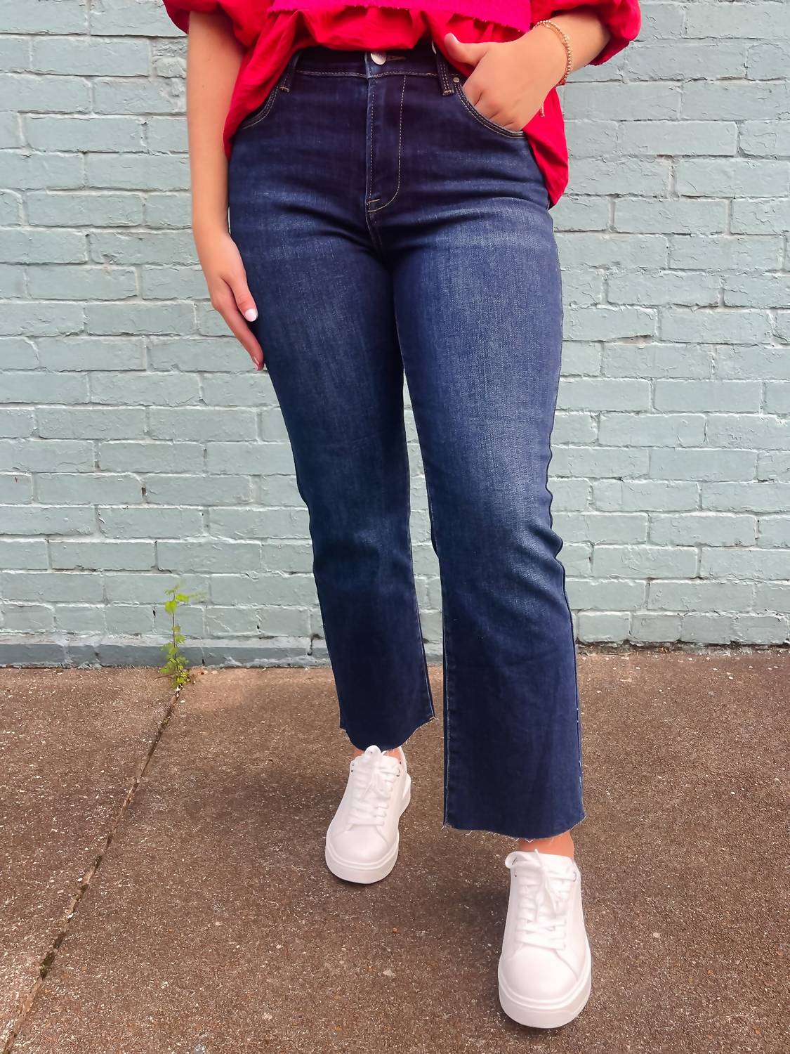Risen - Salem Mid Rise Straight Leg Jeans