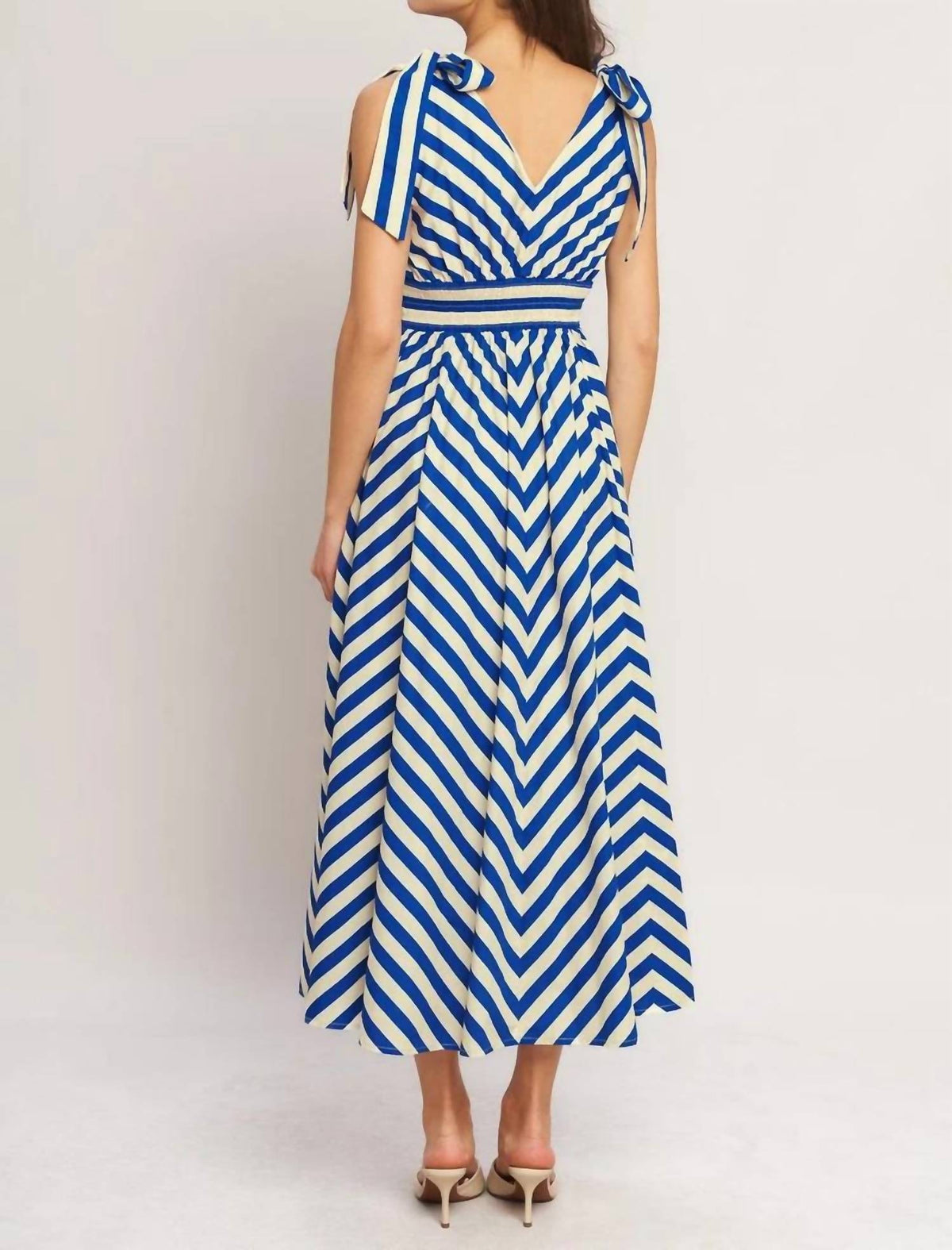 Flying Tomato - Striped Woven Midi Dress