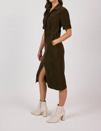 Sage The Label - Paradox Corduroy Shirt Midi Dress