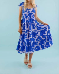 Pretty Follies - Open Back Printed Maxi Dress