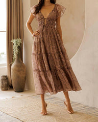 Storia - Tilly Tie Front Midi Dress