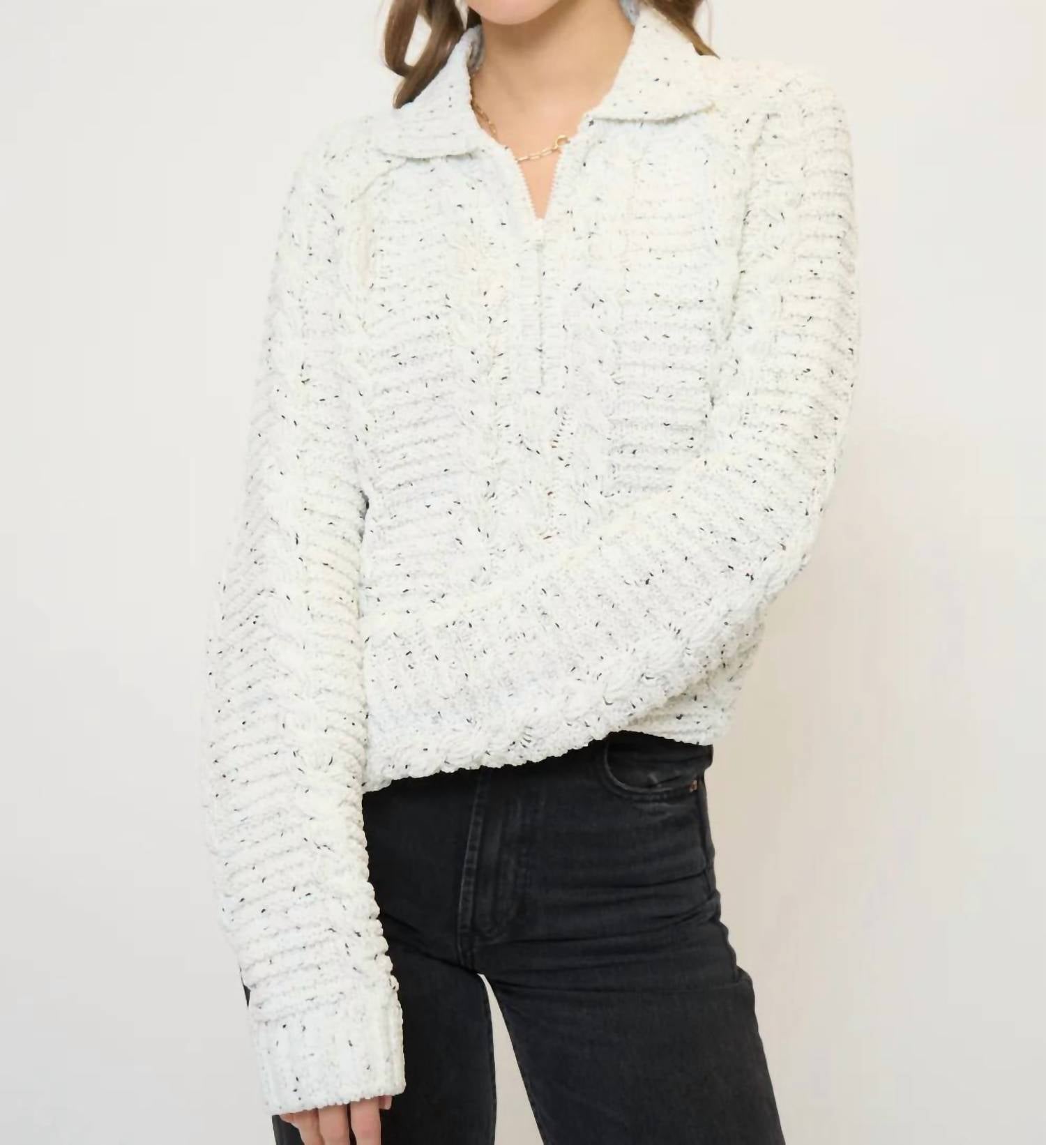 Central Park West - Tasha Cable Chenille Half Zip Sweater