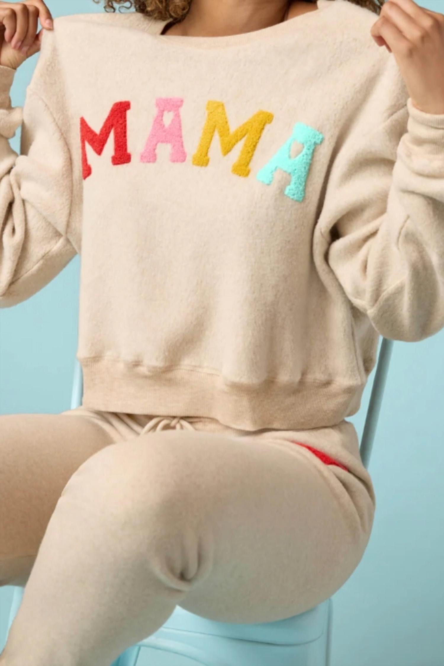PJ Salvage Women's For The Mama Top in oatmeal - women's long sleeve top - view 4