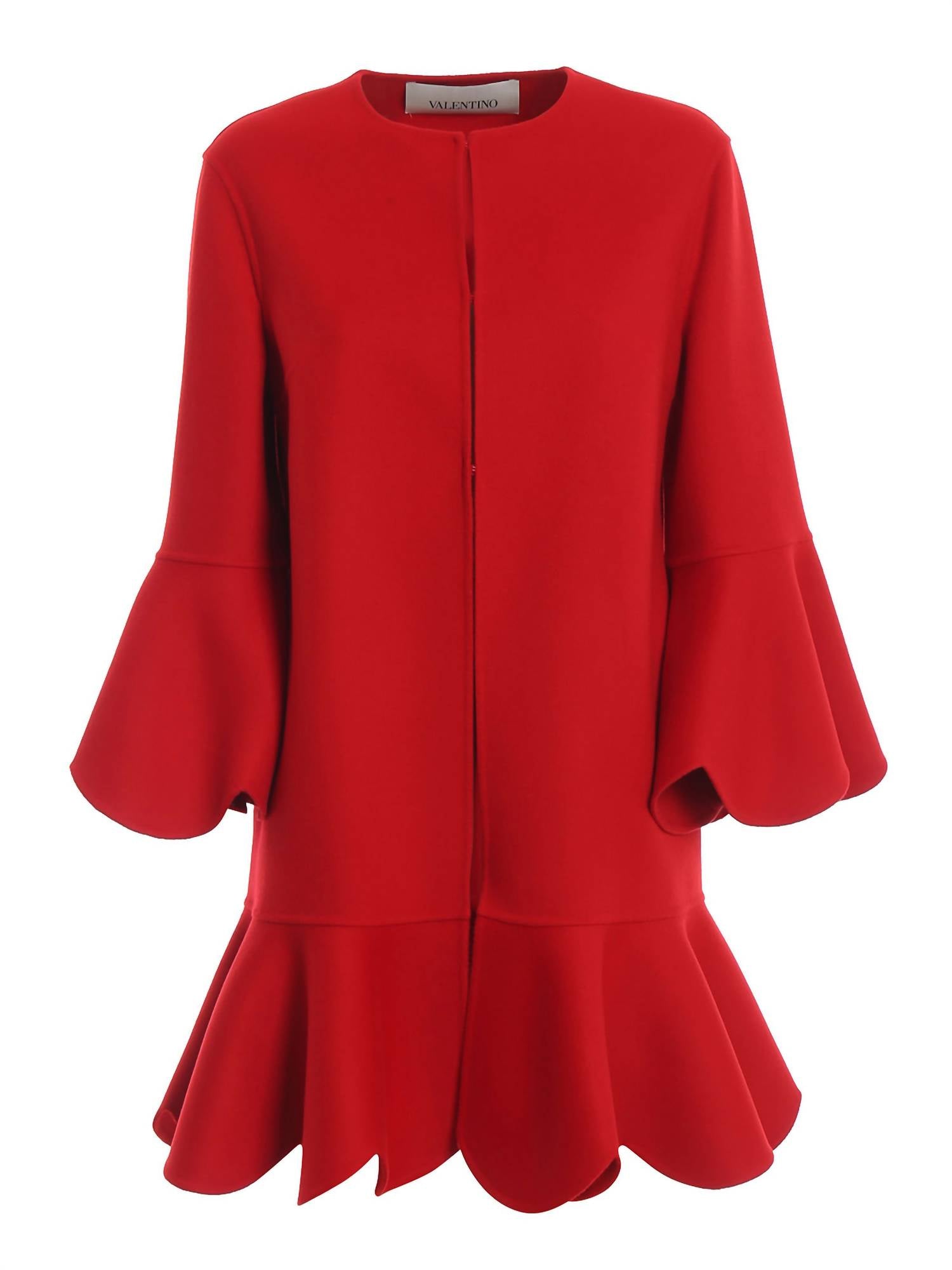 Valentino - Compact Wool And Cashmere Scalloped Coat