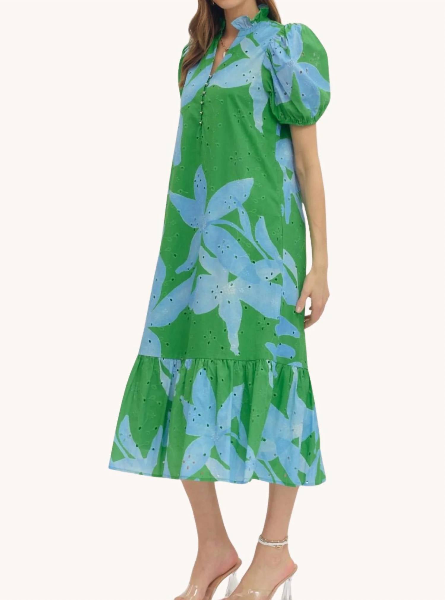 Entro - Botanical Cotton Midi Dress