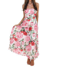 One & Only - Women's Afternoon Garden Stroll Strapless Maxi Dress