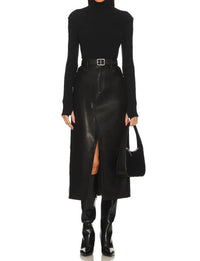 Frame - Leather Midaxi Skirt